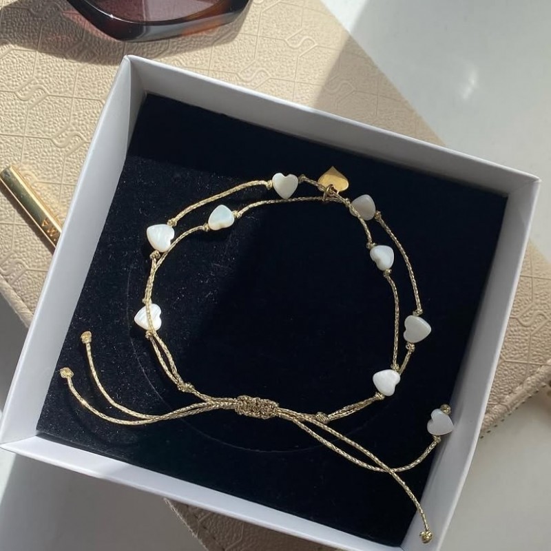 Sedef Kalp Sim İp Bileklik